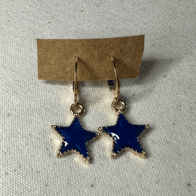 Blue star earrings 